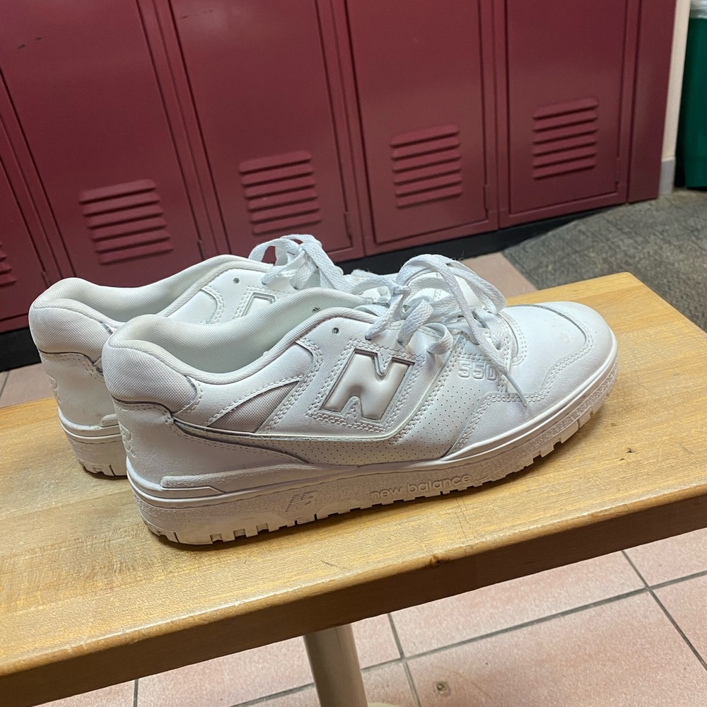 New Balance All-White Athletic Shoes